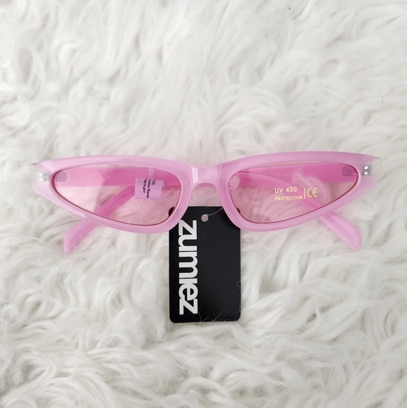 Zumiez Pink Cat Eye Thin Sunglasses. New.These pink Cat Eye thin sunglasses of - Picture 1 of 4
